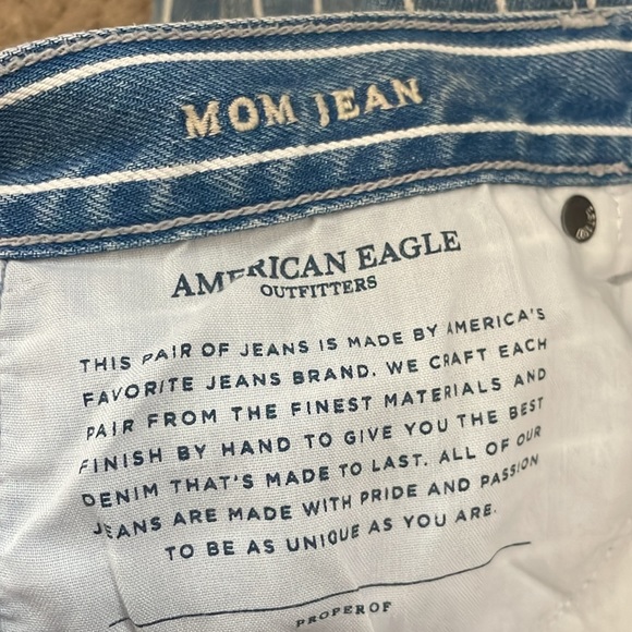 American Eagle Outfitters Blue Striped Jeans Size 6 Denim Straight Leg Cotton AE - Picture 5 of 6